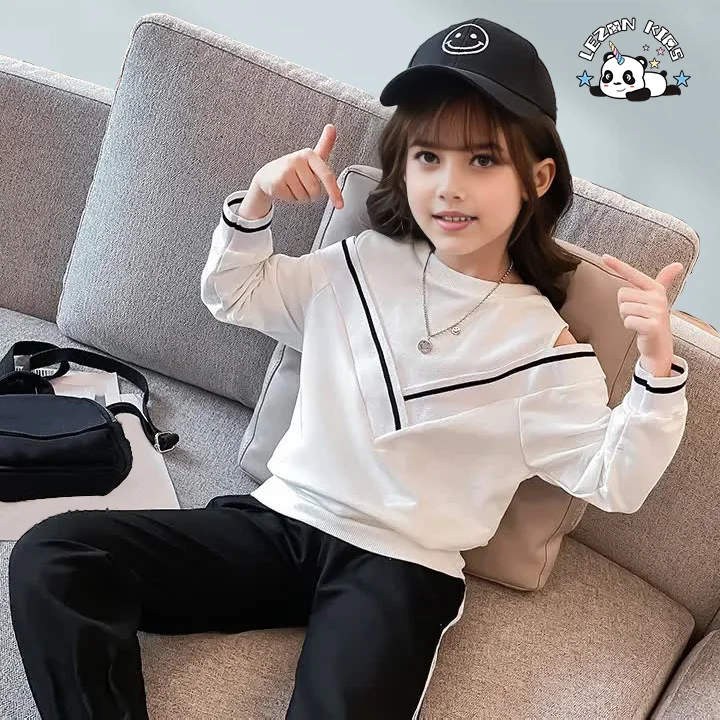 LEZONKIDS - Spring Autumn Hoodie Sports Suits Little Girls Clothing Sets Girls' Clothing SetsLong Sleeve Children Set